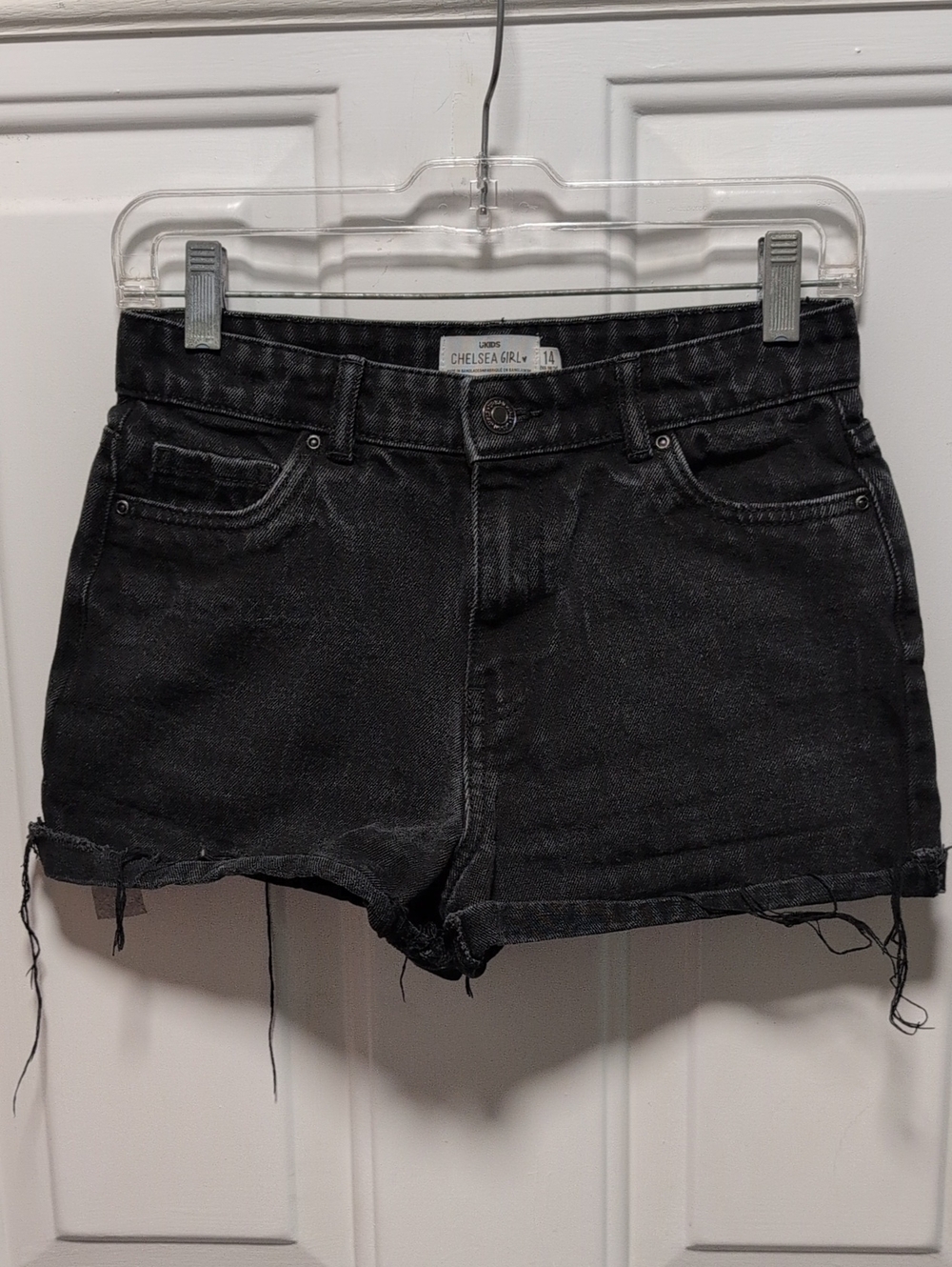 Black Denim Cutoff Shorts for Kids